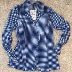 Checkered Blazer Small Fitted Zara NWT